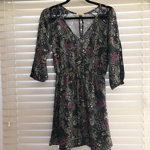 3/4 sleeve mini dress